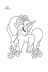 Desen de colorat unicorn visător (simplu) ♥ Online și Imprimați!