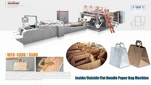 [Hot Item] Upright Flat Handles Block Bottom Paper Bag Making Machine