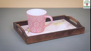 Serving Tray with Handles | Wooden Trays for Coffee Table BBQ Parties | Brown Tray for Ottoman Parties | Wood Bed Tray | Decorative Tray | Kitchen Nesting Trays for Serving Dinner | Housewarming Gift