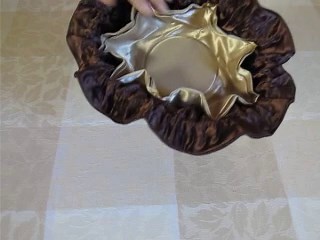 Satin Drawstring Jewelry Pouch, 16 Pockets, Purple