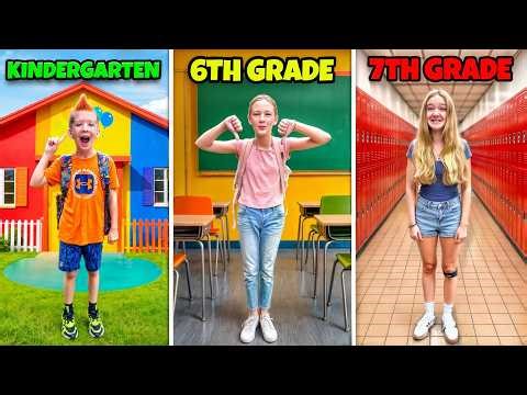 First Day of School!! Kindergarten 6th and 7th Grade!