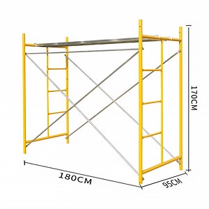 [Hot Item] Heavy Duty Construction Layher Painted Yellow Steel Ladder Frame Scaffolding