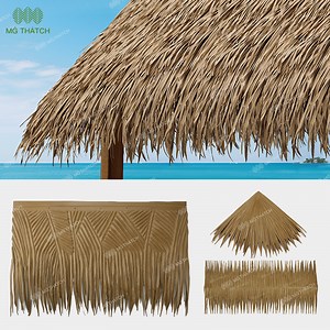 [Hot Item] 100% Recyclable Plastic Synthetic Palm Flame Retardant Artificial Palm Roof Palma Plastica