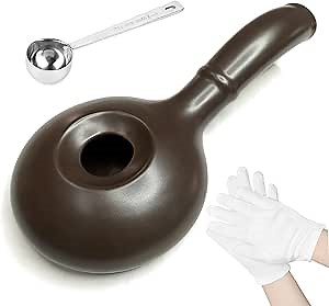 Ceramic Coffee Roaster Machine for Home Use, Handy Stovetop Coffee Bean Roaster with Extended Handle, Manual Coffee Baking Tool