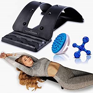 Back Stretcher for Lower Back Pain Relief - Lumbar Back Stretching Device for Evening Ritual - 4 Level Need Relieve Back Cracker for Home Use - Back Cracking Device - Spine Deck Back Cracker