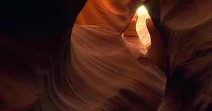Antelope Canyon. Canyon with wavy and smooth sandstone walls, beautiful place.