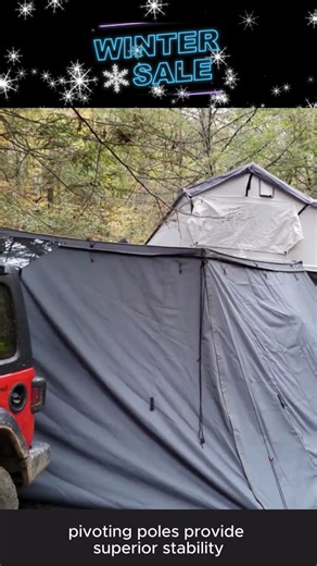 The Overland Vehicle Systems HD Nomadic 270 Awning Wall Kit delivers 129 square feet of freestanding shelter, built for the toughest conditions. Made from 600D poly-cotton rip-stop fabric, it’s UV-resistant, waterproof, and reinforced for long-term durability. Its boxed aluminum rafters and adjustable pivoting poles provide superior stability without the need for extra support. A 1000g PVC travel cover with a heavy-duty number 10 zipper keeps it protected during transport, while ballistic nylon 
