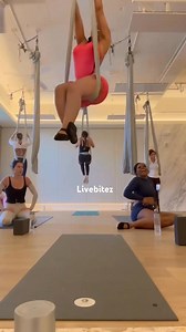 Ari showing off her flexibility during aerial yoga 🧘‍♀️ #arifletcher #aerialyoga #TheyKnowInfo | TheyKnowInfo