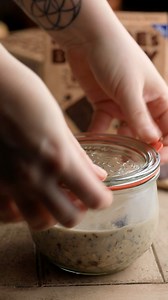 This easy overnight oats recipe is a simple and wholesome breakfast that you can make ahead for the busiest of mornings (even when you’re running out the door)! Here’s what you’ll need: -½ cup old-fashioned rolled oats -¾ cup oat milk -1 Tbsp pure maple syrup -2 tsp chia seeds -½ tsp vanilla extract -3-4 Nature’s Bakery Brownies, cut into chunks -Strawberries, chopped -Blueberries Get the full recipe here: https://bit.ly/42x3FJs | Nature's Bakery | Facebook