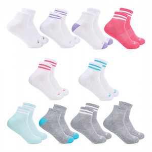 Fruit of the Loom All Day Comfort Girls Ankle Socks, Sizes 6-10, 10-Pack