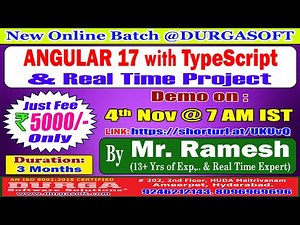 ANGULAR 17 with TypeScript Online Training @ DURGASOFT