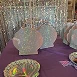 100 Pcs Mermaid Party Supplies Iridescent Pink Mermaid Plates and Napkins Paper Seashell Plates Tail Napkins Party Decorations for Birthday Baby Shower