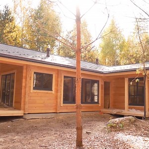 The glued laminated timber house. | Solo Bushcraft