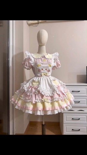 🍭💖 Sweet, Playful, and Perfectly Maid in this Puff Sleeves Kitty Lolita Dress 🐾✨ Two stunning color options (Pink & Yellow shown in the video): 💛 Pink & Yellow – Search “SUFLA-001” on https://www.devilinspired.com/ 💗 Pink – Search “SUFLA-002” Available in two set options: ✨ Set 1: OP apron tie for $88.25 ✨ Set 2: OP apron tie big bow at back hairband for $102.25 Complete your look with the matching hairclip to elevate your adorable style! 🎀✨ 🛒 Don't wait — preorder now and make your cute