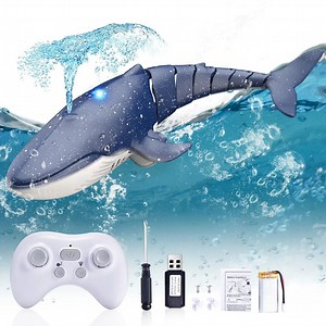 [Hot Item] 2.4G Remote Control Whale Shark Toy Can Spray Water Simulation RC Whale