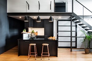 [Hot Item] U-Shaped Matt Black MFC Plywood Modern Furniture Kitchen Cabinets
