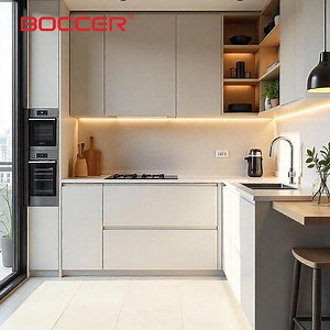 [Hot Item] White Anti-Fingerprint Lacquered Kitchen Cabinet with Ergonomic Pull-out Trays