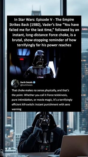 In The Empire Strikes Back (1980), Vader uses a long-distance Force choke by looking at the screen