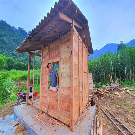 640 days BUILD CABIN LOG - Nails, wooden planks, Rebuild the CABIN_s solid walls. Wild Free Life Phan | Building New Life