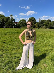 Handmade Crochet Halter Crop Top: Granny Square Bohemian Festival Top - Etsy