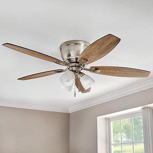 Reviews for Hampton Bay Sidlow 52 in. Indoor LED Brushed Nickel Hugger Dry Rated Ceiling Fan with 5 QuickInstall Reversible Blades and Light Kit | Pg 5 - The Home Depot