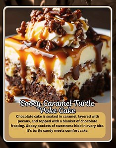 20K views · 264 reactions | Gooey Caramel Turtle Poke Cake – Rich,...