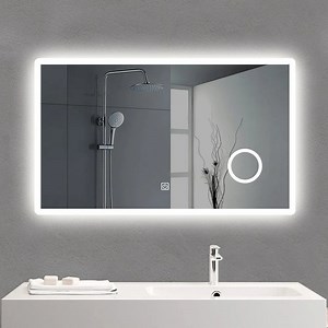 [Hot Item] Hotel Big Size Make up Decorative Frameless Bath Wall Mirror LED Backlit with Anti-Fog Lighted Touch Sensor