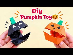How to Make Origami Halloween Pumpkin Moving Toy | Easy Paper Halloween | Best Paper Craft