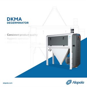 Degerminator (DKMA) is designed for the germ extraction in maize (corn) milling process, for the production of ultra-refined maize flour, brewery and flaking maize grits. The DKMA Degerminator has also a unique design that combines the simplicity of construction and maintenance, while providing a clean and hygienic operation. #degerminator #alapala #maizemilling #millingmachinery | Alapala