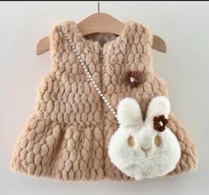 Multi- Color Faux-fur Vest, Included With Adorables Bunny Flush Purse(ages 2-7). - Etsy Canada