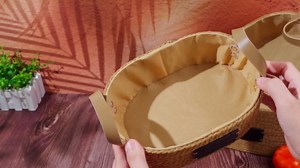 Nesting Storage Baskets Set of 4,Handwoven Paper Rope Wicker Bins with Removable Liners Handles,Oval Stackable Organization Baskets for Shelves, Drawers, Closet, Nursery, Bathroom Farmhouse Home Decor