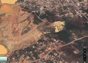 So I decided to use Google Map to check the view of Manso Nkwanta in the Ashanti Region. Galamsey is destroying our land. This is the legacy of Akufo-Addo and Bawumia. Watch the video | Yayra Koku