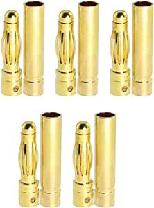 5.0mm 5 Pairs Gold Plated Male to Female Bullet Banana Connectors for RC Battery ESC Motor Plugs