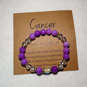 Cancer Zodiac Crystal Bracelet | Nurturing Stone for Home & Family | Emotional Healing Jewelry for Compassionate Souls | Birthstone Gift - Etsy UK