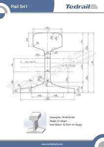 [Hot Item] Rail S41A Manufactured According European Standard, Mass 41.23 Kg Per Meter