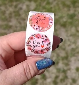 Flower Thank You Stickers, 1 Inch Round, Roll of 500 - Etsy