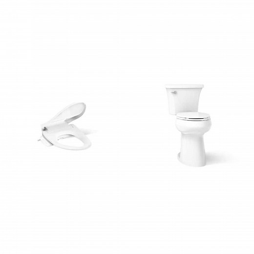 KOHLER Purewash E525 Electric Heated Bidet Seat and Highline Arc 12 in. Rough In Toilet with Soft Close Seat - The Home Depot
