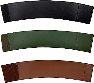 3 PCS Coffee Sleeves Reusable Cup Sleeves for Hot Iced Drinks Adjustable Pu Leather Cup Wrap with Hoop and Loop for 8-20 Oz Cups (Black+Brown+Green)