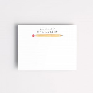 Teacher Stationery Note Cards, Printable Watercolor Pencil Stationary Template, Gift for Teachers - Etsy