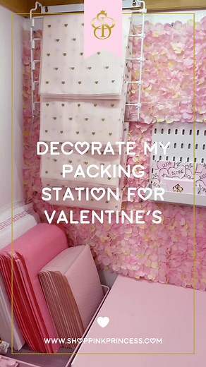 ASMR DECORATE MY PACKING STATION WITH ME FOR VALENTINES | shoppinkprincess