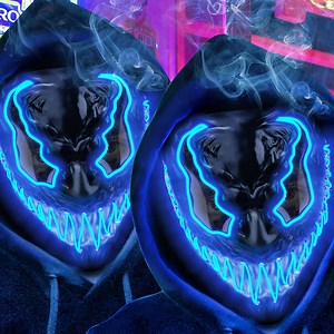 [Hot Item] Halloween Scary Light up Devil Mask Venom Glowing LED Luminous Mask for Costume Cospaly Halloween Mask