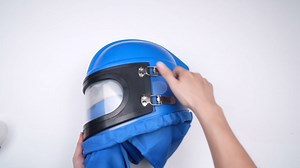 Sandblaster Helmet, Air Feed Sandblast Helmet with Shoulder Protective Sand Hood Protector for Sandblasting Equipped with Air Supply Sandblaster Air Supplied Safety Protector