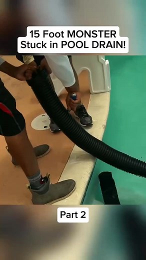 15 Foot MONSTER Stuck in POOL DRAIN! Part 2 #fishing #fishingtiktoks #fish | Sarah Beth