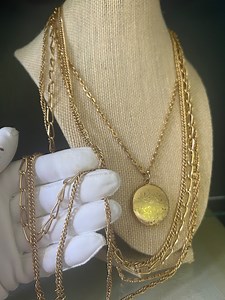 Vintage Multi Chain Gold Tone Locket, Estate Jewelry - Etsy