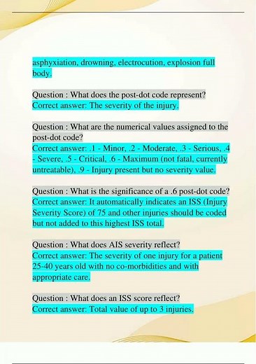 AIS CODING EXAM QUESTIONS AND ANSWERS