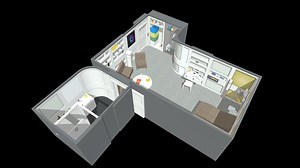 Space 1999 Moonbase Alpha Crew Quarter - 3D model by COSEDIMARCO