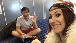 First step to a successful con - find your quite corners for when you need to get away from the crowd. ‪Hanging out by the restroom. Finishing touches and makeup still on the way but we're here! #AnimeMatsuri2017 #cosplay #anime Anime Matsuri Convention | Neurodivergent Rebel