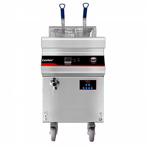 [Hot Item] Commercial Kitchen Equipment Freestanding Induction Deep Fryer One Tank Two Baskets Customizable