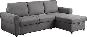 Coaster Samantha Sleeper Sectional, Grey