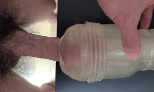 korean guy using fleshlight and a semen being ejected